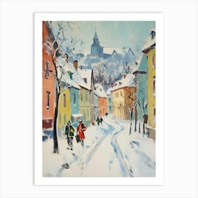 Winter Snow Krakow   Poland Snow Illustration 1 Art Print