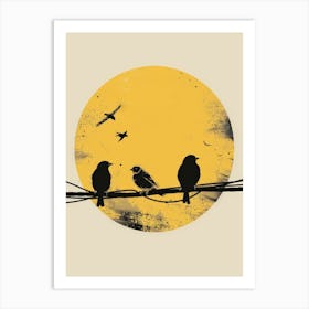 Birds On Wire Art Print