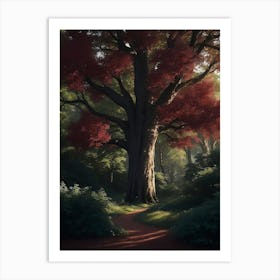 Red Oak Forest With Towering Trees Art Print