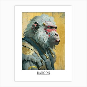 Baboon Precisionist Illustration 1 Poster Art Print