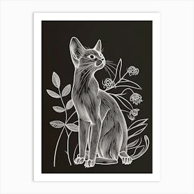 Burmese Cat Minimalist Illustration 3 Art Print