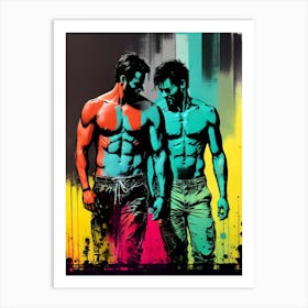 Two Men Standing Next To Each Other 1 Art Print