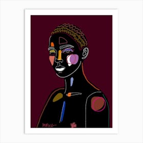 Woman's portrait by mmvce Art Print