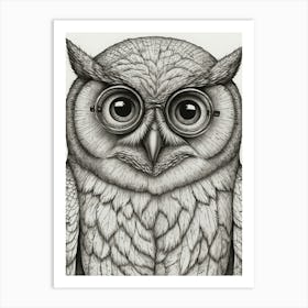 Owl With Glasses 5 Art Print