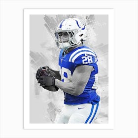 Jonathan Taylor Indianapolis Colts Art Print