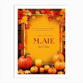 Autumn Sale Banner Vibrant Oranges Deep Reds And Warm Golds Spotlight Festive Design Leaves Gent (5) Art Print