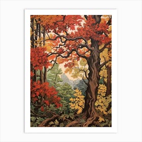 Bigtooth Aspen 2 Vintage Autumn Tree Print  Art Print