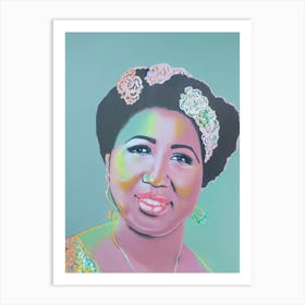 Aretha Franklin 1 Colourful Illustration Art Print