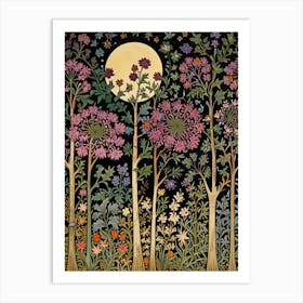 William Morris Moonlight Garden Art Print