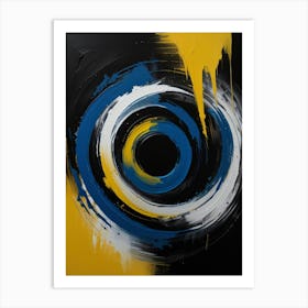 Blue And Yellow Swirl 1 Art Print