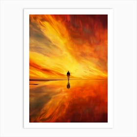 Sunset With A Man Art Print