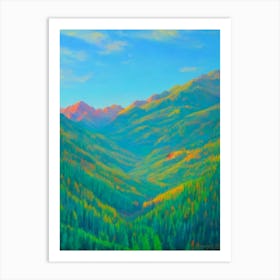 Sequoia National Park United States Of America Blue Oil Painting 2  Art Print