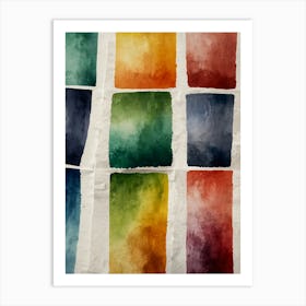 Watercolor Squares Art Print