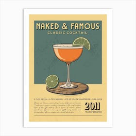 Naked And Famous Classic Cocktail Art Print