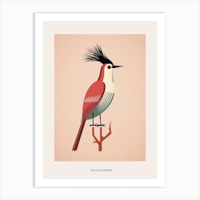Minimalist Roadrunner 2 Bird Poster Art Print