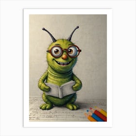 Bug Reading A Book 4 Art Print