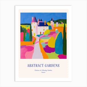 Colourful Gardens Chateau De Villandry Gardens France 2 Blue Poster Art Print