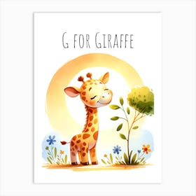 G For Giraffe Nursery Art Print