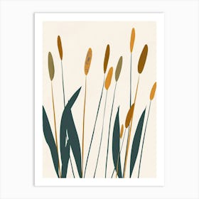 Grass Plant Minimalist Illustration 1 Art Print