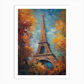Eiffel Tower Paris France Vincent Van Gogh Style 20 Art Print