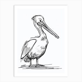 B&W Pelican Art Print