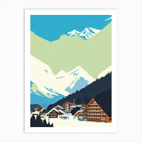 Grindelwald, Switzerland Midcentury Vintage Skiing Poster Art Print