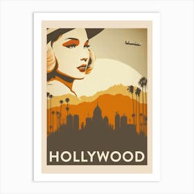 Hollywood Vintage Travel Poster Art Print