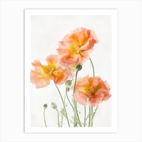 Marigold Flowers Acrylic Painting In Pastel Colours 8 Art Print