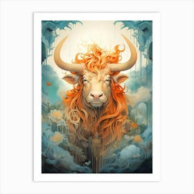 Highland Cow Of The Gods Art Print