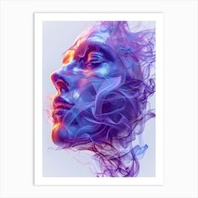 Digital Of A Woman'S Face Art Print