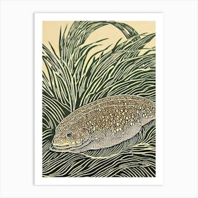 Japanese Giant Salamander Linocut Art Print