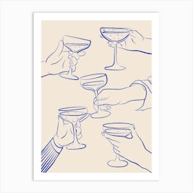 Cheers - Royal Blue Art Print