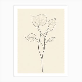 Line Drawing Of A Flower 2 Art Print