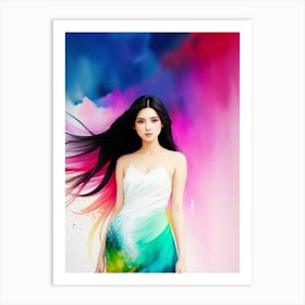 Chinese Girl In Colorful Dress Art Print