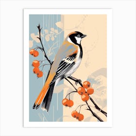 Bird Perched On Branch Art Print