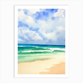 Flamenco Beach, Puerto Rico Watercolour Art Print