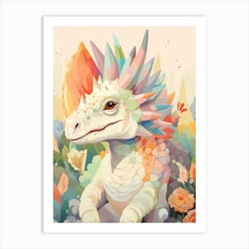 Colourful Dinosaur Chasmosaurus 2 Art Print