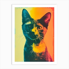 Polaroid Style Cat Portrait 2 Art Print