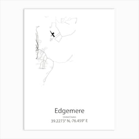 Edgemere,United States Minimalist Map Art Print