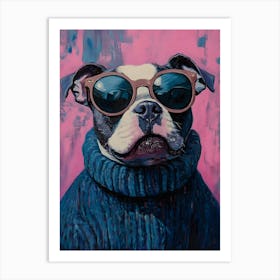 Pitbull Wearing Sweater 4 Art Print