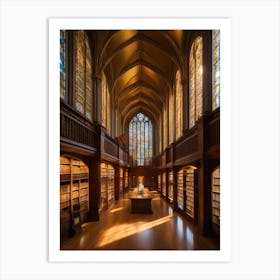 Library At Harvard University Art Print