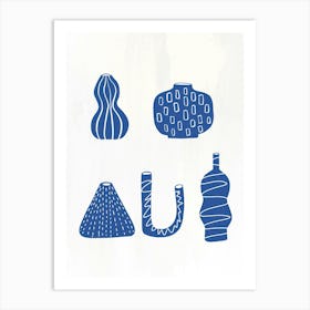 Blue Vase Set Art Print