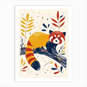 Yellow Red Panda 1 Art Print