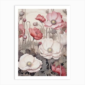 Japanese Anemone Victorian Style 2 Art Print