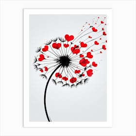 Dandelion With Hearts Art Print