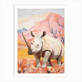 Pastel Rhino 2 Art Print