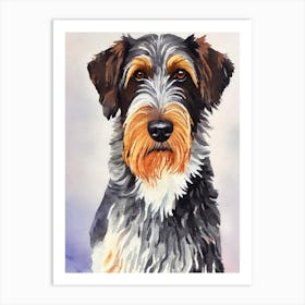 German Wirehaired Pointer 3 Watercolour Dog Art Print