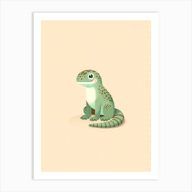Green Lizard Baby New Born Nursery Print Art Print