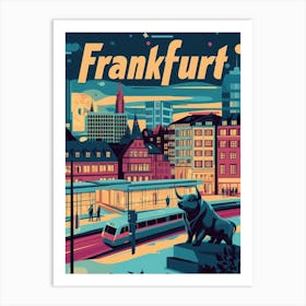 Aihrgdesign A 1970s Inspired Travel Poster For Frankfurt 6 Art Print