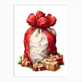 Christmas Gift Bag Art Print